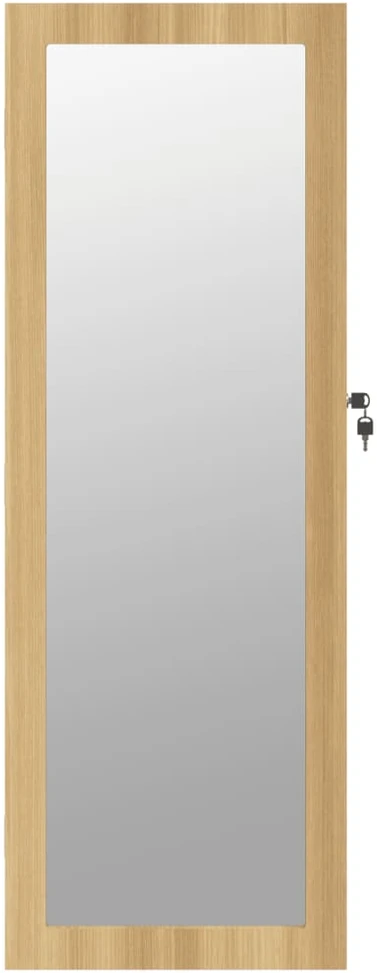 Veidrodinė papuošalų spintelė, 37,5x10x106cm, sieninė