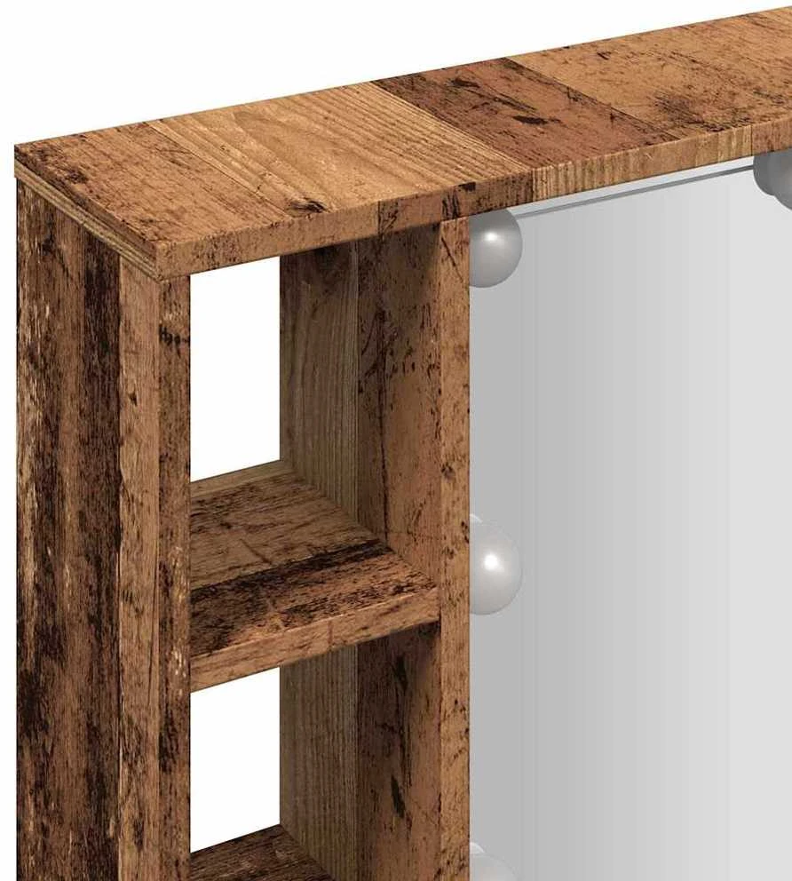 Veidrodinė spintelė su LED apšvietimu, 76x15x55cm, mediena