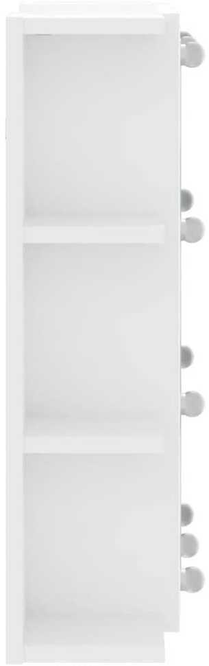 Veidrodinė spintelė su LED apšvietimu, balta, 70x16,5x60cm