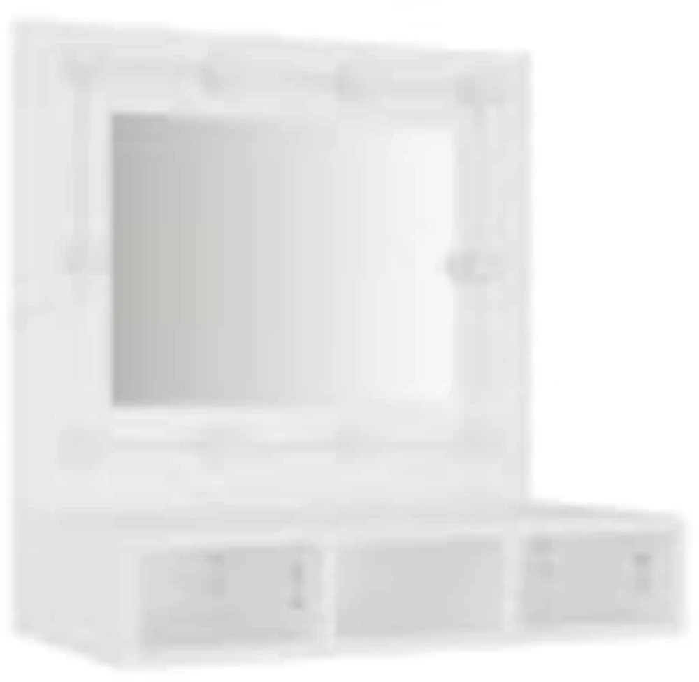 Veidrodinė spintelė su LED apšvietimu, balta, 60x31,5x62cm