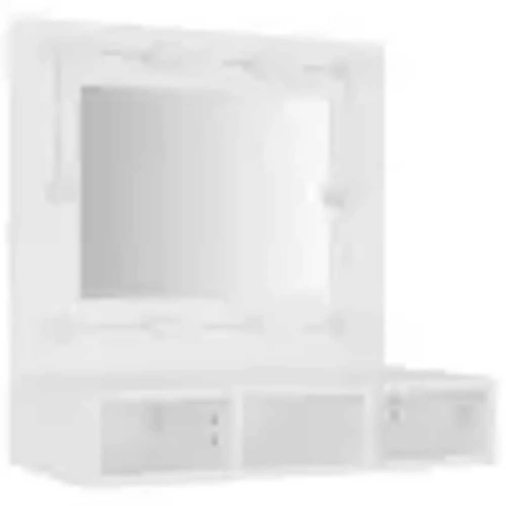 Veidrodinė spintelė su LED apšvietimu, balta, 60x31,5x62cm