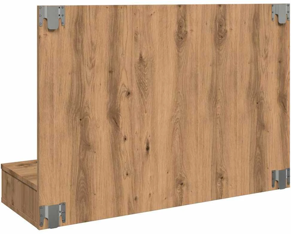 Veidrodinė spintelė su LED lemputėmis, ąžuolo spalvos, 90x31,5x62 cm