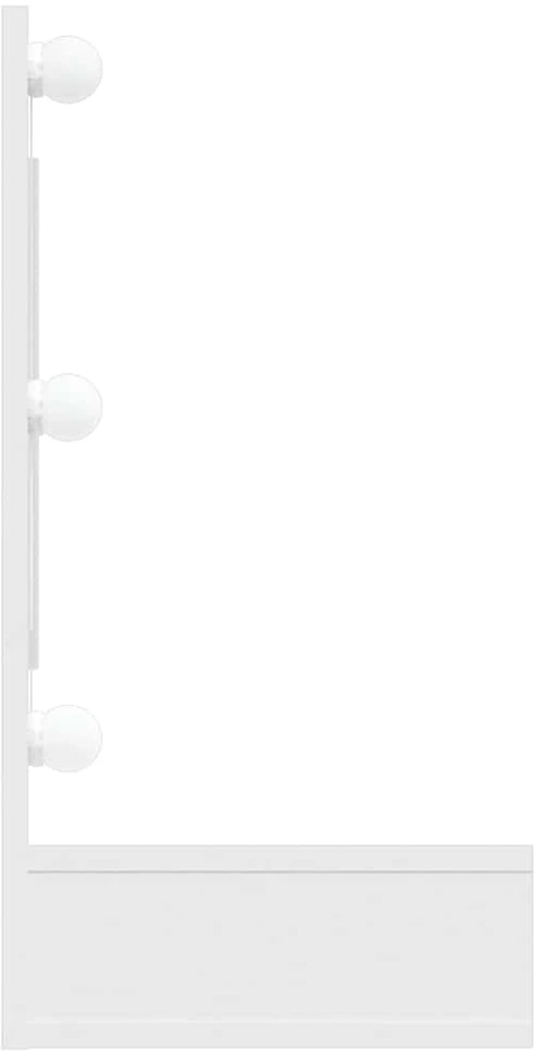 Veidrodinė spintelė su LED, balta, 90x31,5x62cm, blizgi