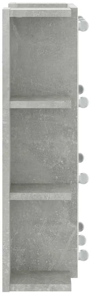Veidrodinė spintelė su LED, betono pilka, 70x16,5x60cm