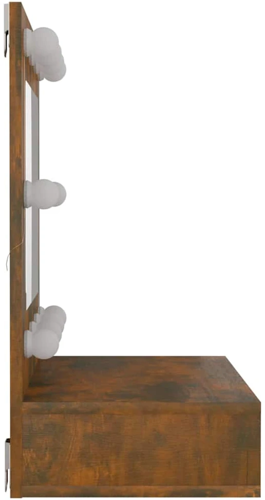 Veidrodinė spintelė su LED, dūminio ąžuolo, 60x31,5x62cm