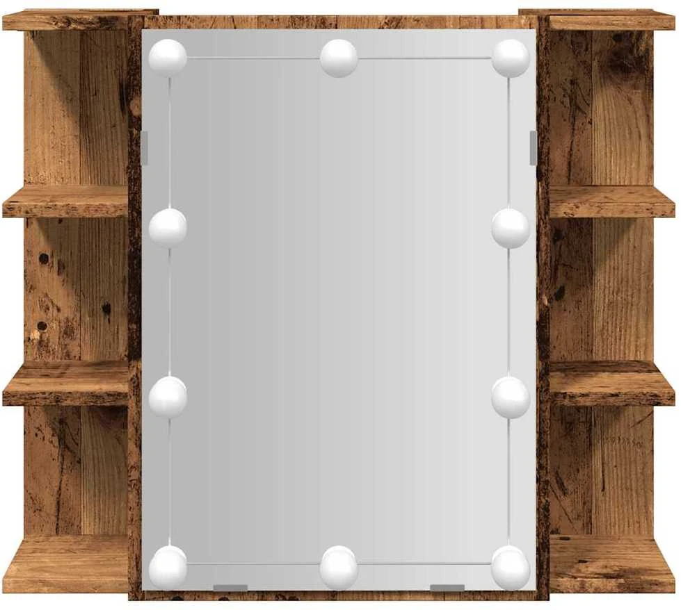 veidrodinė spintelė su LED Old Wood 70x16,5x60 cm
