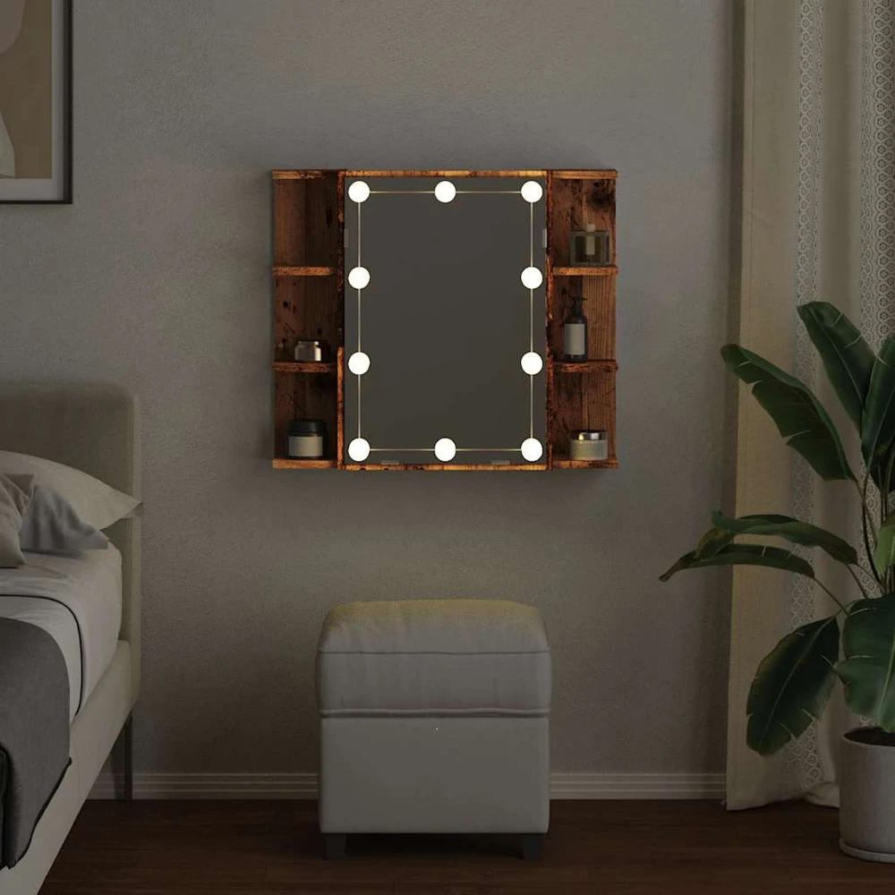 veidrodinė spintelė su LED Old Wood 70x16,5x60 cm