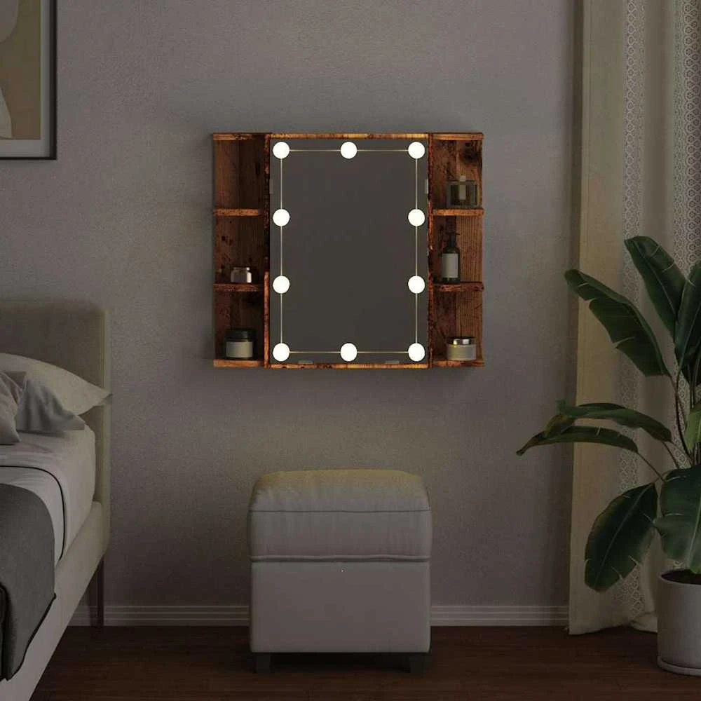 veidrodinė spintelė su LED Old Wood 70x16,5x60 cm