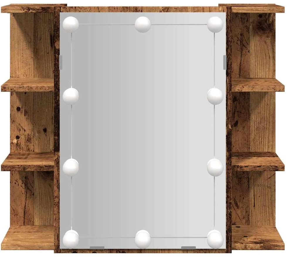 veidrodinė spintelė su LED Old Wood 70x16,5x60 cm