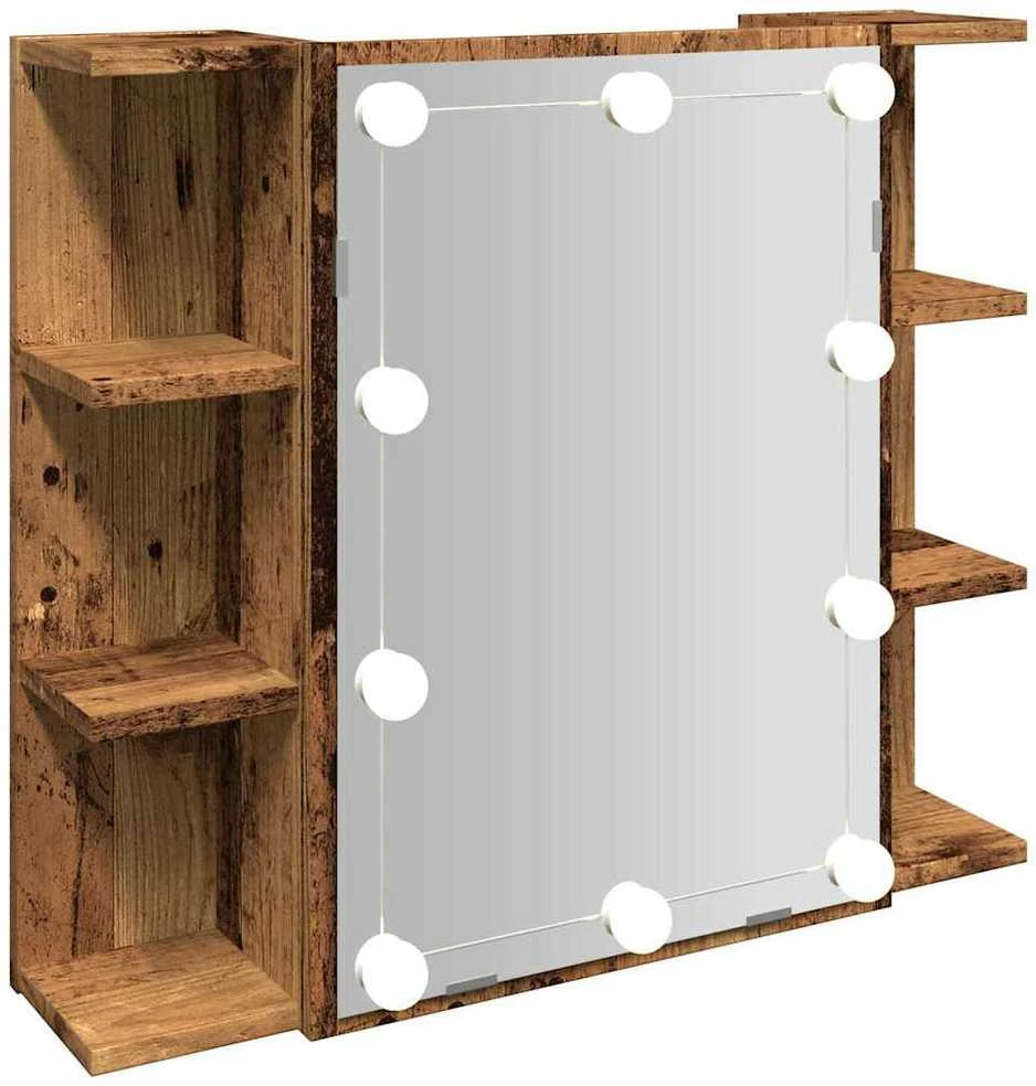 veidrodinė spintelė su LED Old Wood 70x16,5x60 cm