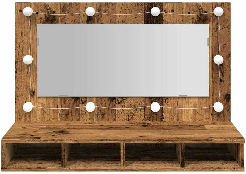 veidrodinė spintelė su LED Old Wood 90x31,5x62 cm