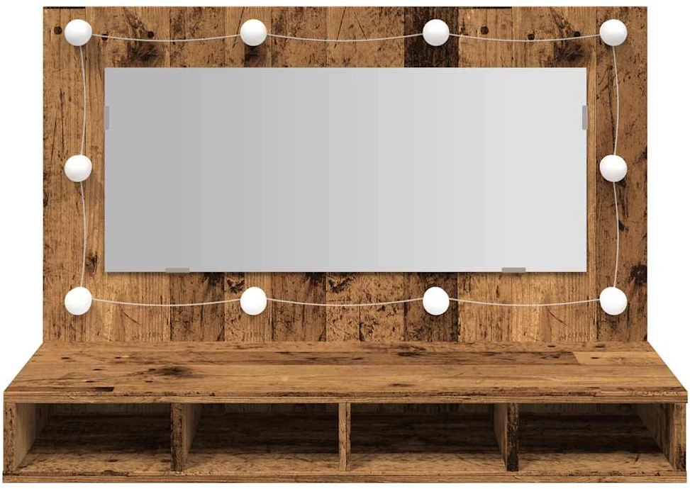 veidrodinė spintelė su LED Old Wood 90x31,5x62 cm