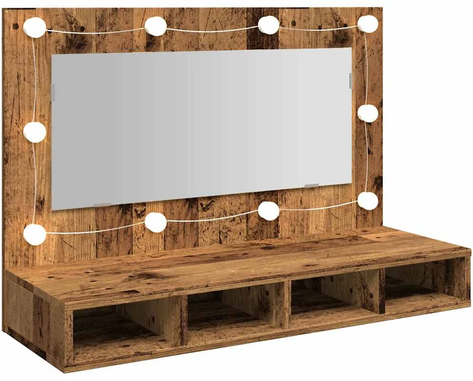 veidrodinė spintelė su LED Old Wood 90x31,5x62 cm