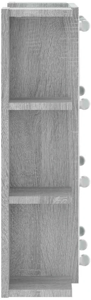 Veidrodinė spintelė su LED, pilka ąžuolo, 70x16,5x60cm