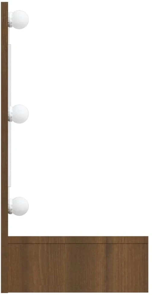 Veidrodinė spintelė su LED, ruda ąžuolo, 90x31,5x62 cm