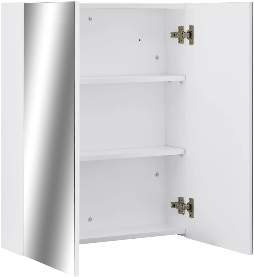 Veidrodinė vonios kambario spintelė, balta, 60x15x75cm, MDF