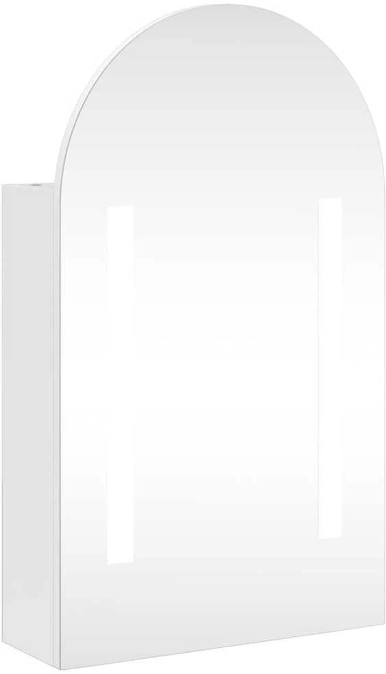 Veidrodinė vonios kambario spintelė su LED, balta, 42x13x70cm