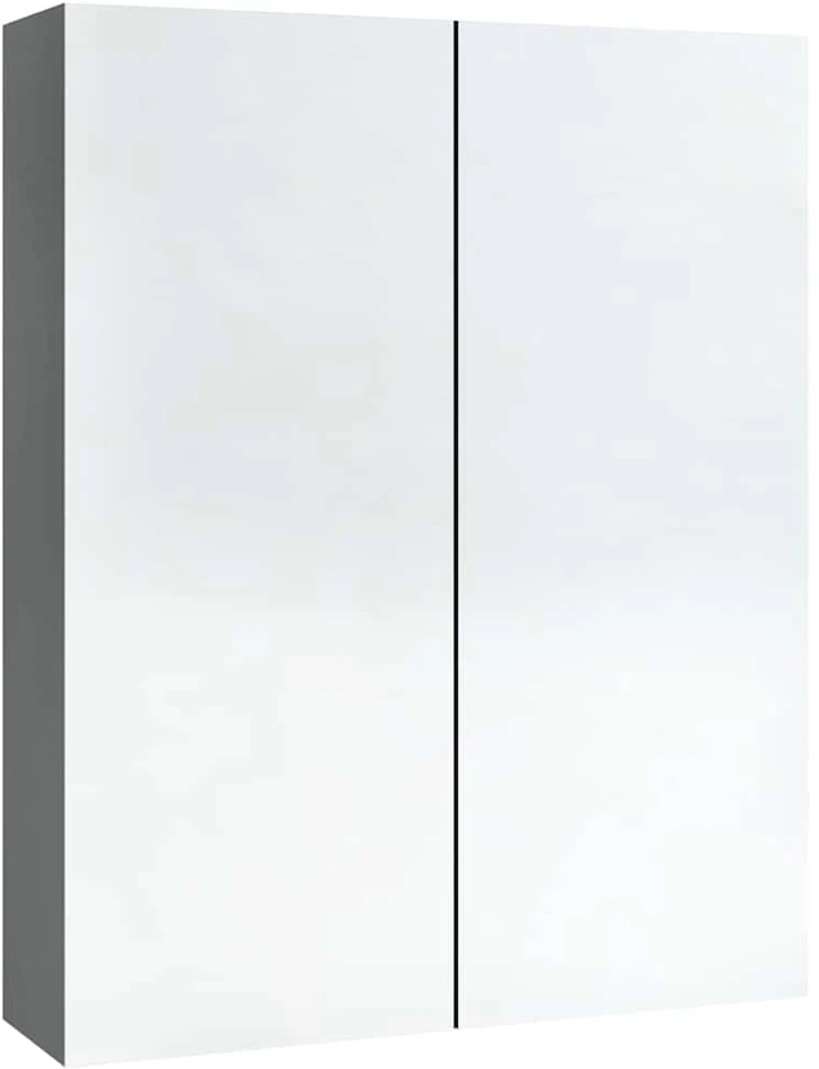 Veidrodinė vonios spintelė, antracito spalvos, 60x15x75cm, MDF