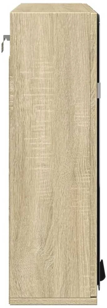 Veidrodinė vonios spintelė, ąžuolo, 64,5x20x66,5cm, mediena
