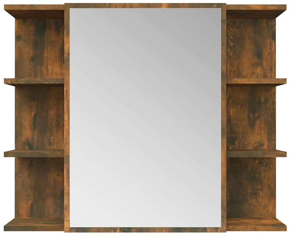Veidrodinė vonios spintelė, ąžuolo, 80x20,5x64cm, mediena