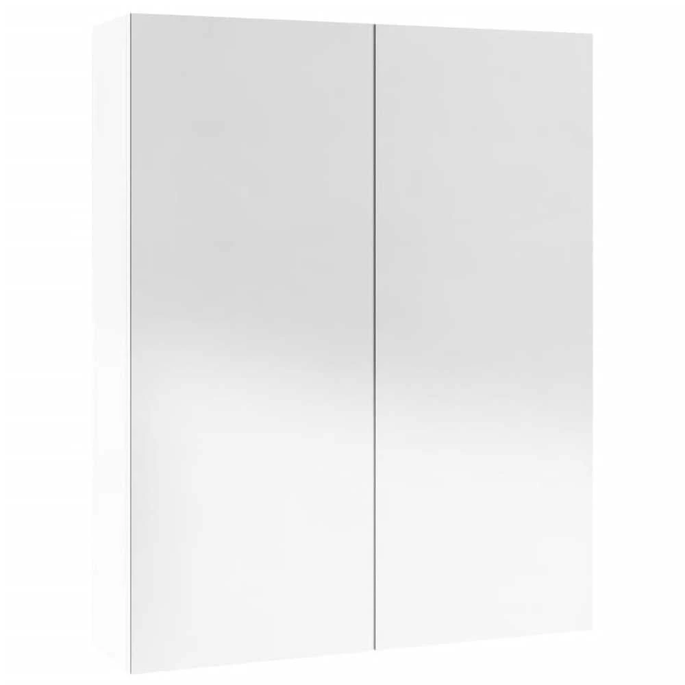 Veidrodinė vonios spintelė, balta, 60x15x75cm, MDF, blizgi