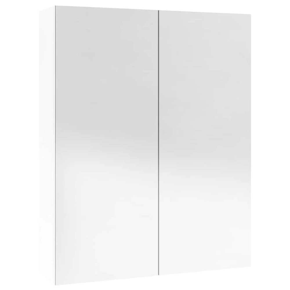Veidrodinė vonios spintelė, balta, 60x15x75cm, MDF, blizgi