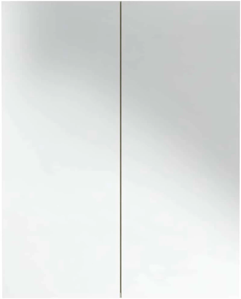Veidrodinė vonios spintelė, balta ir ąžuolo, 60x15x75cm, MDF