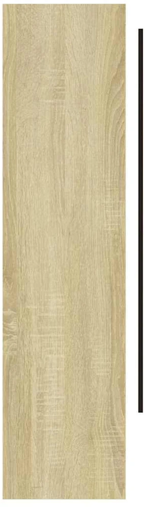 Veidrodinė vonios spintelė, balta ir ąžuolo, 80x15x60cm, MDF