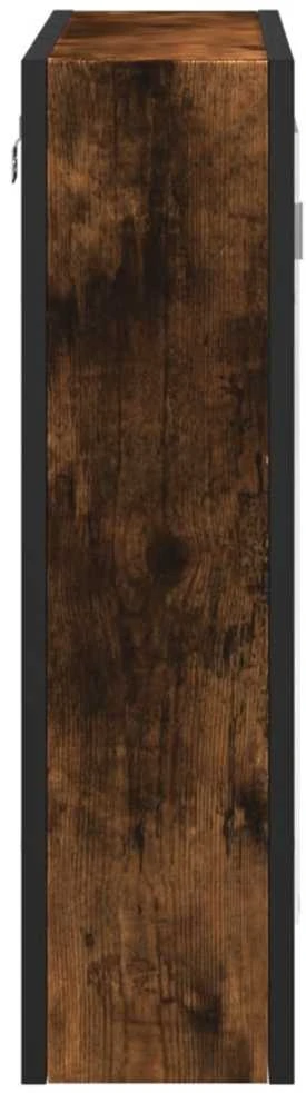 Veidrodinė vonios spintelė, dūminio ąžuolo, 60x16x60cm, mediena