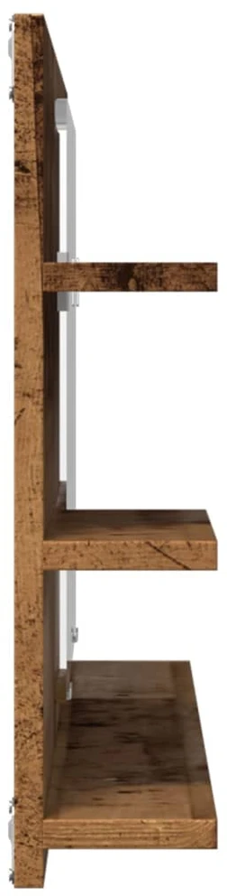 Veidrodinė vonios spintelė, medienos, 90x11x45cm, mediena