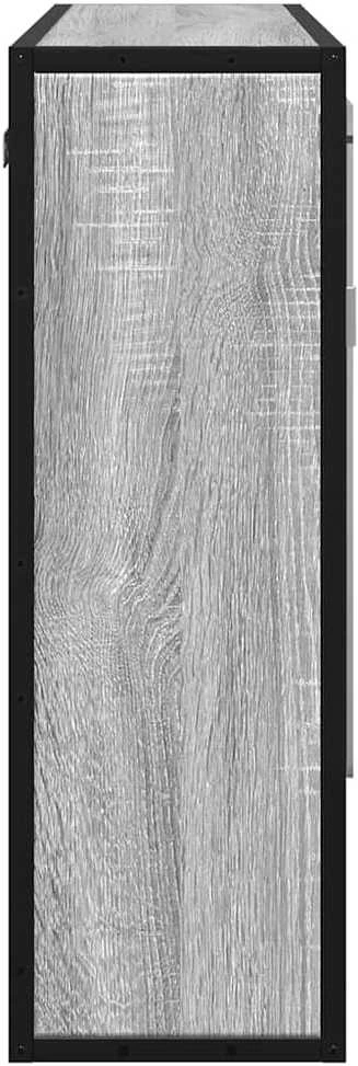 Veidrodinė vonios spintelė, pilka, 65x20x60 cm, mediena