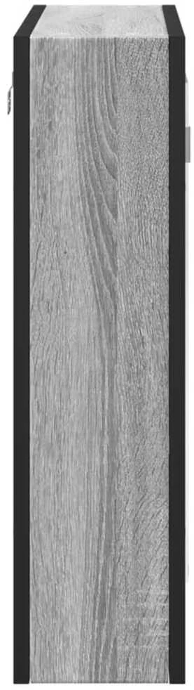 Veidrodinė vonios spintelė, pilka ąžuolo, 60x16x60cm, mediena