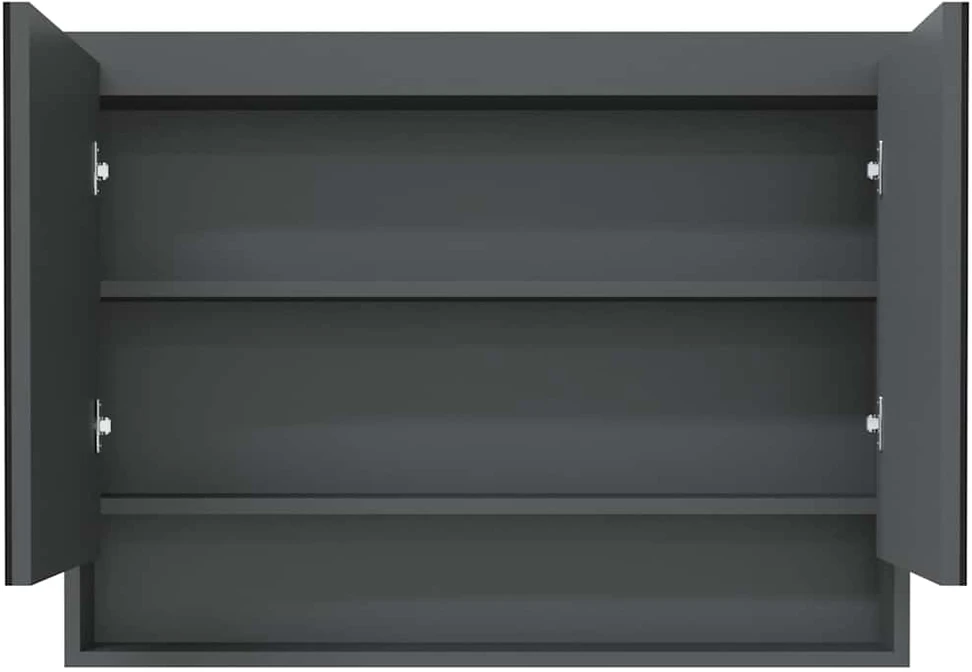 Veidrodinė vonios spintelė, pilkos spalvos, 80x15x60cm, MDF
