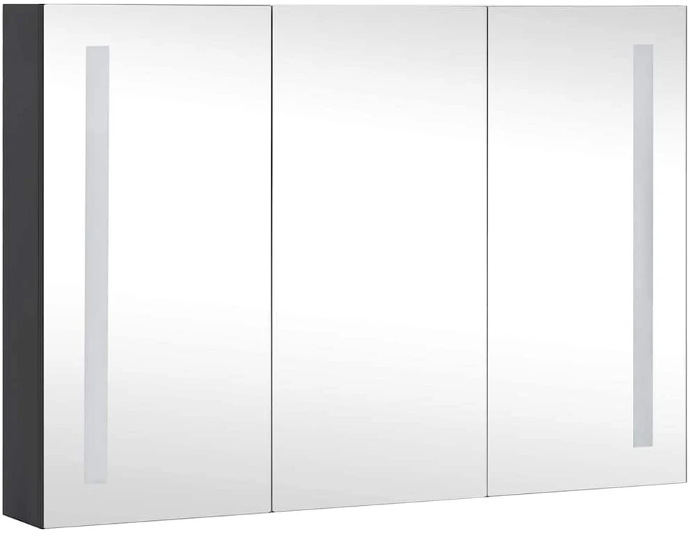 Veidrodinė vonios spintelė su LED apšvietimu, 89x14x62cm