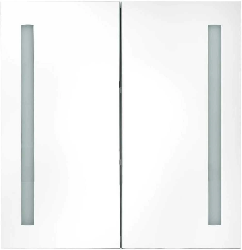 Veidrodinė vonios spintelė su LED apšvietimu, juoda, 62x14x60cm
