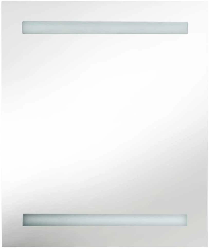 Veidrodinė vonios spintelė su LED apšvietimu, juoda, 50x14x60cm