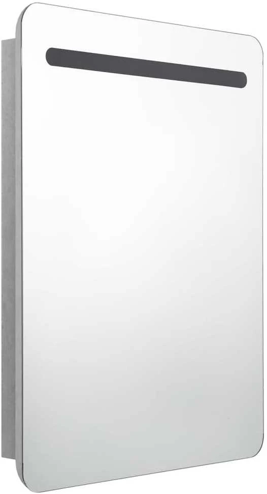 Veidrodinė vonios spintelė su LED apšvietimu, pilka, 60x11x80cm