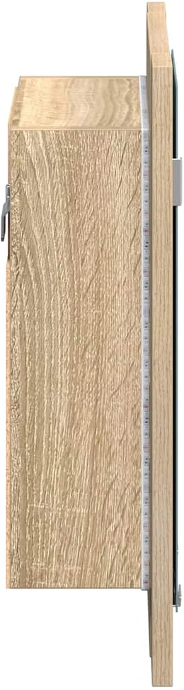 Veidrodinė vonios spintelė su LED, ąžuolo, 40x12x45cm, akrilas