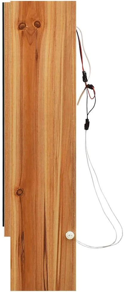 Veidrodinė vonios spintelė su LED, ąžuolo, 80x15x60cm, MDF