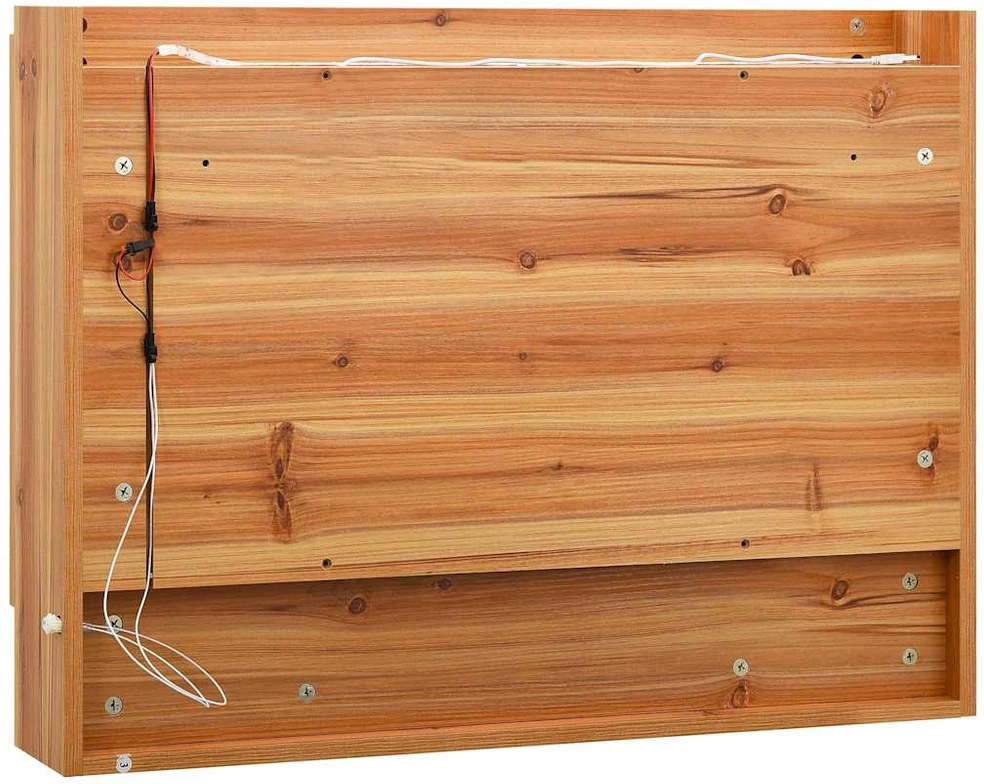 Veidrodinė vonios spintelė su LED, ąžuolo, 80x15x60cm, MDF