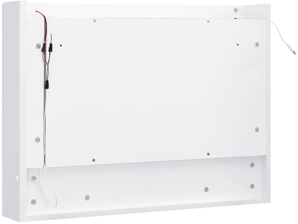 Veidrodinė vonios spintelė su LED, balta, 80x15x60cm, MDF