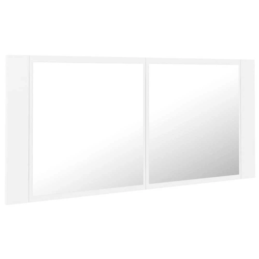 Veidrodinė vonios spintelė su LED, balta, 100x12x45cm, akrilas