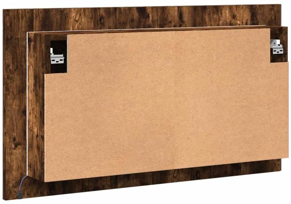 Veidrodinė vonios spintelė su LED, dūminė, 80x12x45cm, akrilas