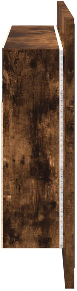 Veidrodinė vonios spintelė su LED, dūminė, 80x12x45cm, akrilas