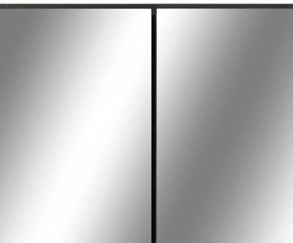 Veidrodinė vonios spintelė su LED, juoda, 80x15x60cm, MDF
