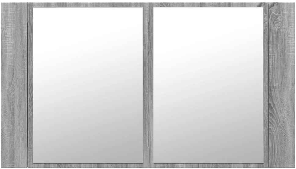 Veidrodinė vonios spintelė su LED, pilka, 80x12x45cm, akrilas