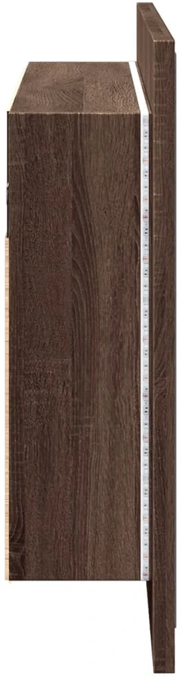 Veidrodinė vonios spintelė su LED, ruda, 80x12x45cm, akrilas