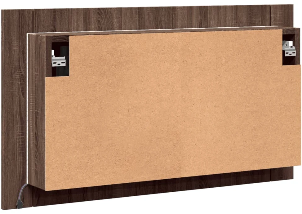 Veidrodinė vonios spintelė su LED, ruda, 80x12x45cm, akrilas