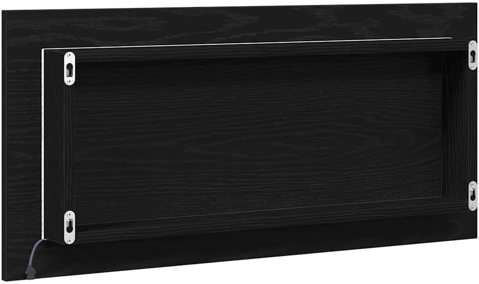 Veidrodis juoda ąžuolo 80 x 37 cm Stiklas ir inžinerinė mediena