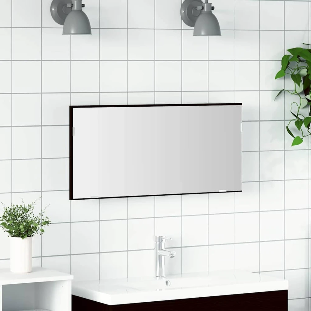 Veidrodis juoda ąžuolo 80 x 37 cm Stiklas ir inžinerinė mediena
